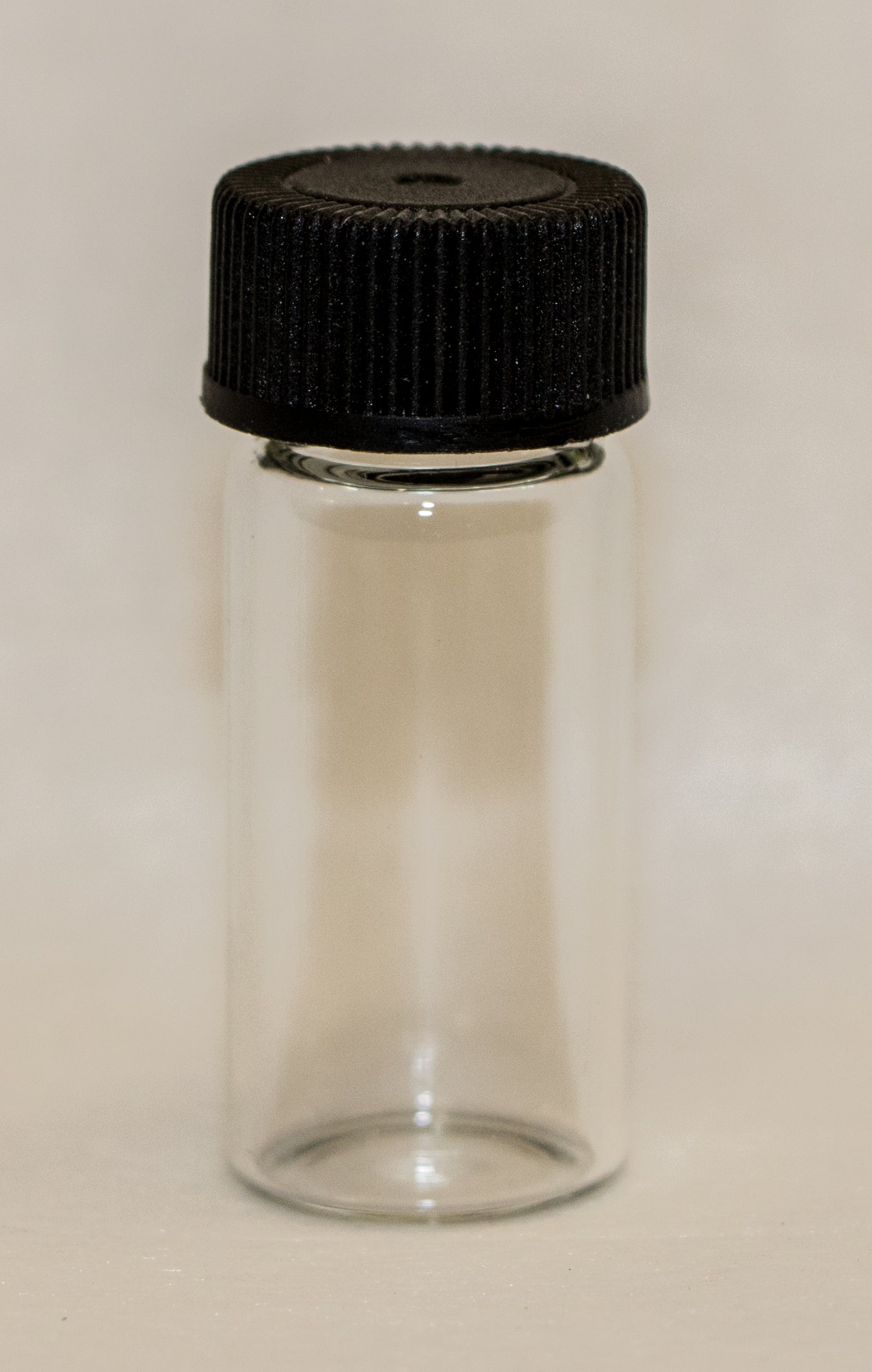 Glass Vial 1-3/8" (Black Lid)