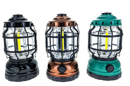 500 Lumen COB Dimmable Camping Lantern,Black, Copper, Dark Green(3AA Batteries Included)