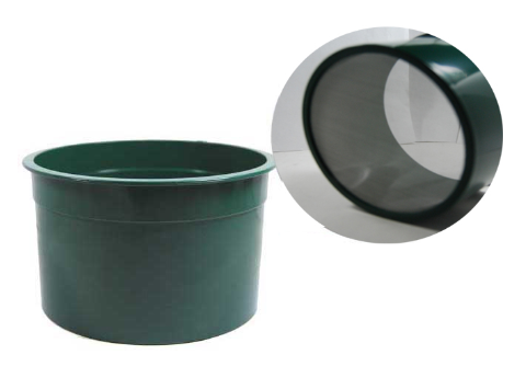 6" Green Mini Stackable Sifting Pans: 40 Holes per Sq. Inch