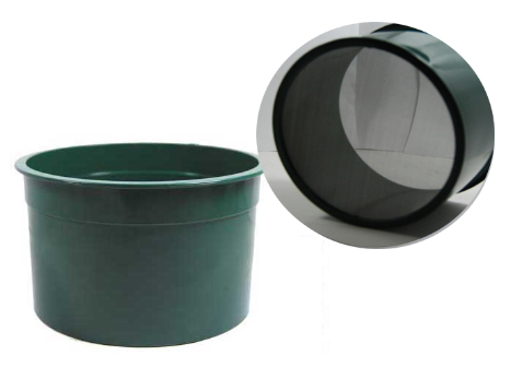 6" Green Mini Stackable Sifting Pans: 50 Holes per Sq. Inch