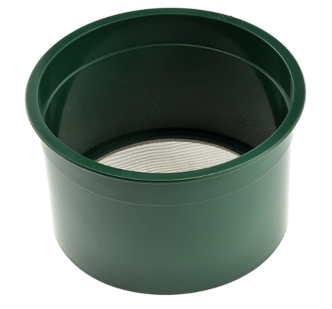 6" Green Mini Stackable Sifting Pans: 60 Holes per Sq. Inch