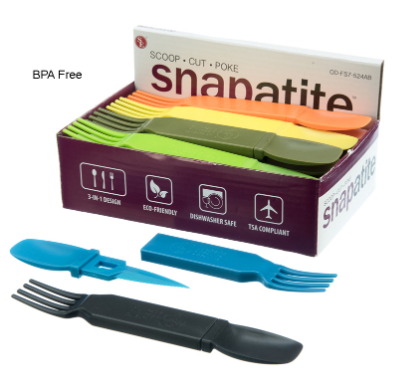 3-IN-1 Detachable Utensil (Fork, Spoon, Knife)- Assorted Colors,BPA Free,